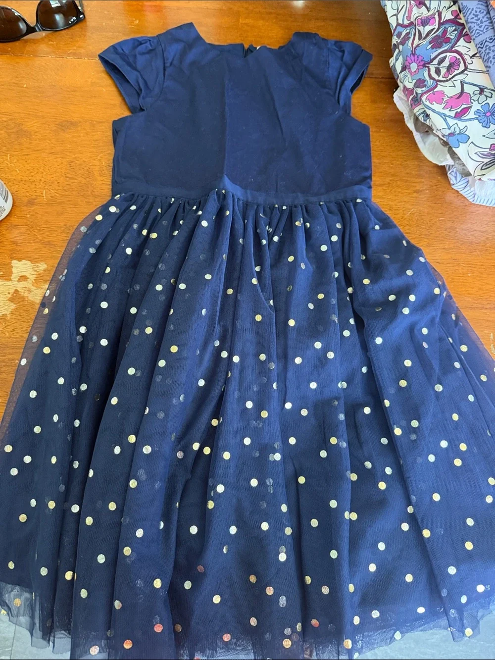 OshKosh B'gosh Navy Dress with Metallic Polka Dots